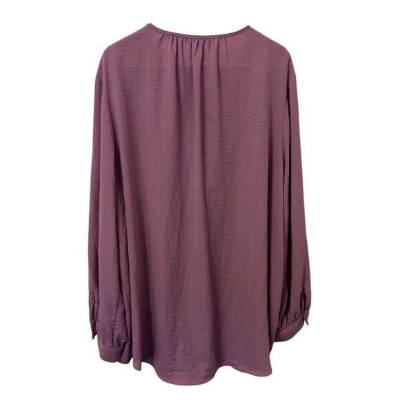 Nine West women’s top 3X button front balloon sleeve tunic boho peasant fairy pu - Picture 11 of 11